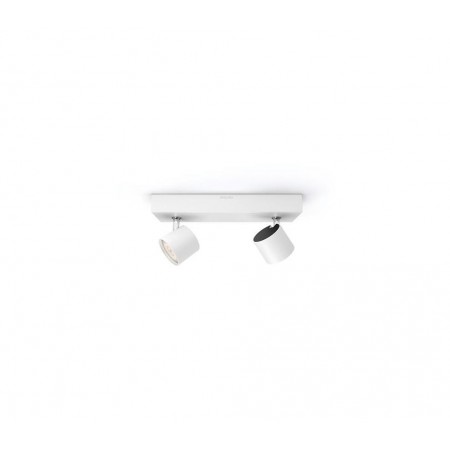Spot LED Dublu Philips myLiving Star, 2x4.5W, 1000 lm, lumina calda (2200-2700K), IP20, 24cm, Metal, Alb