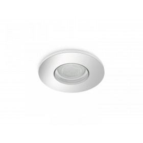 Spot LED RGB incastrat Philips Hue Xamento, Bluetooth, GU10, 5.7W, 350 lm, lumina alba si color (2000-6500K), IP44, Crom