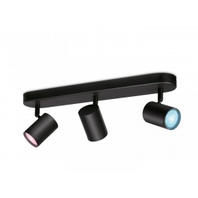 Spot LED RGB WiZ Imageo, Wi-Fi, Bluetooth, 3x4.9W, 1035 lm, lumina alba si color (2200-6500K), IP20, Metal, Negru