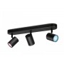 Spot LED RGB WiZ Imageo, Wi-Fi, Bluetooth, 3x4.9W, 1035 lm, lumina alba si color (2200-6500K), IP20, Metal, Negru