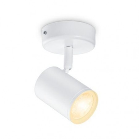 Spot LED RGB WiZ Imageo, Wi-Fi, Bluetooth, 4.9W, 345 lm, lumina alba si color (2700-6500K), IP20, Metal, Alb