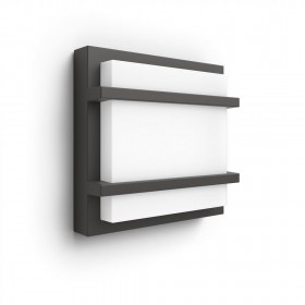 Aplica LED pentru exterior Philips Petronia, 12W (83W), 1200 lm, lumina calda (2700K), IP44, 190x190x53mm, Antracit