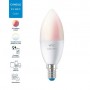 Bec LED RGB inteligent WiZ Connected Colors C37, Wi-Fi, E14, 4.9W (40W), 470 lm, lumina alba si color (2200-6500K), compatibil G