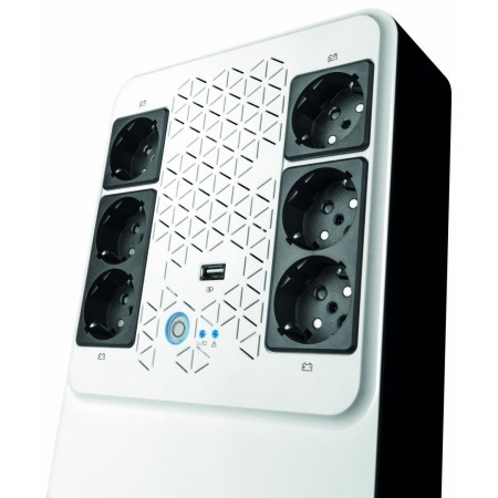 UPS Legrand MULTIPLUG 800, 800VA/480W, 6x German standard sockets, USB charger, baterie 1x 12V 7.2Ah, 230V, tehnologie Line inte