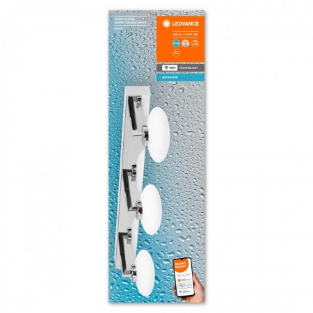 Aplica LED inteligenta pentru baie Ledvance SMART+ Wifi Orbis Elypse 560, 18W, 1500 lm, lumina alba (3000-6500K), IP44, 560x166x