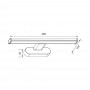 Aplica LED pentru baie Vivalux ARBA, 8W, 600 lm, lumina neutra (4000K), 120°, IP44, 400x134x42mm, 30000h, Nichel satinat