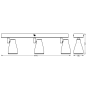 Spot LED triplu ajustabil Ledvance Pear, 3xGU10, 3x4.3W, 1050 lm, lumina calda (2700K), IP20, 444x131x60mm, metal/plastic, Alb