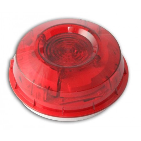 Honeywell Strobe inteligent montat pe perete cu lentila rosie si izolator incorporatWST-PR-I05
