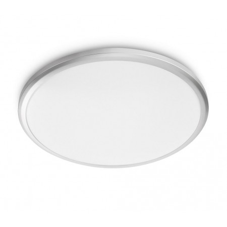 Plafoniera LED Philips Spray CL260, 12W, 1200 lm, lumina calda (2700K), IP44, 28.7cm, Metal/Plastic, Argintiu