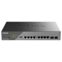 D-Link Switch DSS-200G-10MP, 8 porturi Gigabit POE, 2X SFP 1000Mbps, Capacitate switch: 20Gbps, FW Rate: 14.88Mbps, POE Budget:1