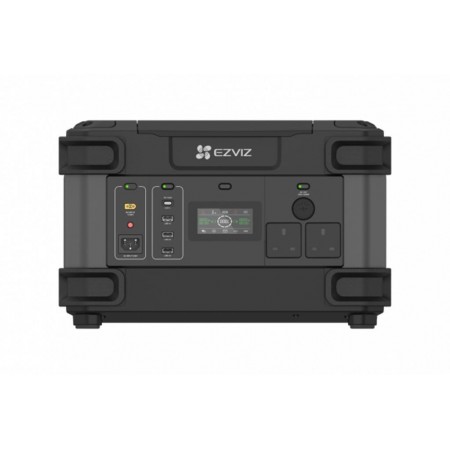 Statie de incarcare portabila Ezviz PS1300, 1324 Wh, 6 porturi de incarcare, reincarcare cu panou solar, protectie scurtcircuit/