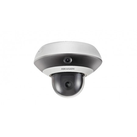 Camera de supraveghere IP PanoVu Hikvision DS-2PT3122IZ-DE3, lentila panoramic fixa: 2mm, lentila PTZ varifocala: 2.8-12mm, ilum