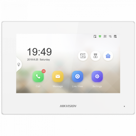 Monitor videointerfon ALB 7inch color Hikvision DS-KH6320-LE1/W(B) LCD Resolution 1024 × 600, ROM 32 MB, RAM 128 MB, Audio compr