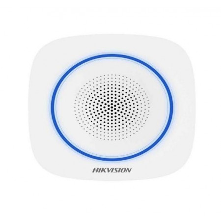 Sirena interior wireless AX PRO Hikvision DS-PS1-II-WE Buzzer Decibel: 90 to 110 dB,  fire alarm, panic alarm, and intrusion ala