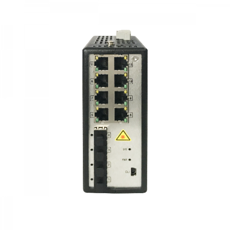 NVR Hikvision 8 canle DS-3T3512P, 4 × 1000BaseX SFP Port, 8 × 802.3af/at PoE/PoE+ 10/100/1000BaseT Port, and 1 × Management Seri