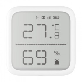 Detector de temperatura si umiditate wireless Hikvision DS-PDTPH-E-WE, seria AXPRO, design modular pentru diferite aplicatii, co