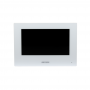Monitor videointerfon WIFI 7inch color Hikvision DS-KH6320-WTE2-W conectare pe 2 fire, carcasa de culoare alba, ecran LCD 7 colo