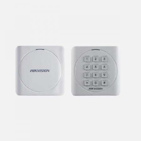 Cititor card Hikvision DS-K1801E, citeste carduri RFID EM 125Khz, distanta citire: 50mm, comunicare: Wiegand 26/34 protocol, ind