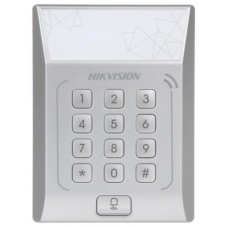 Cititor standalone cu tastatura si card de proximitate Hikvision, DS- K1T801M suporta cartele MIFARE, Capacitate 3000 cartele, A