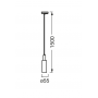 Pendul cu montaj pe sina Ledvance TRACKLIGHT CYLINDER, 1xGU10 (neinclus), max 35W, IP20, Ø55, lungime cablu 1.5m, Negru