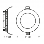 Spot LED incastrat Ledvance RECESS DOWNLIGHT SLIM, 8W, 550 lm, lumina calda (3000K), Ø12cm, Alb