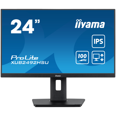 IIYAMA Monitor LED XUB2492HSU-B6 24” IPS 1920 x 1080 @100Hz 250 cd/m² 1300:1 0.4ms HDMI DP USBx4 height, swivel, tilt, pivot (ro