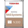 HDD NAS TOSHIBA 12TB N300 CMR, 3.5'', 256MB, 7200RPM, SATA, RV Sensor, TBW: 180