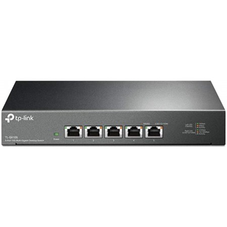 "5-Port 10G Multi-Gigabit Desktop Switch PORT: 5× 10G RJ45 Ports SPEC: Desktop Steel Case FEATURE: Plug and Play"