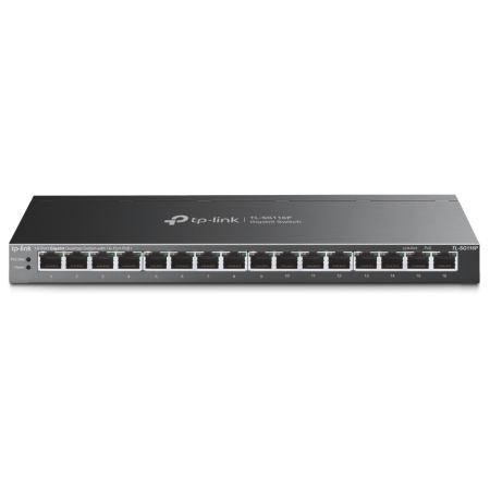 "16-Port Gigabit Desktop Switch with 16-Port PoE+ PORT: 16× Gigabit PoE+ Ports SPEC: 802.3at/af, 120 W PoE Power,  Desktop Steel