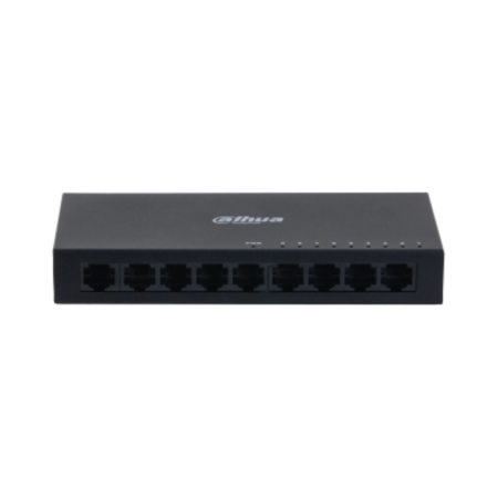 Switch Dahua 9 porturi, unmanaged, Interfata: Port 1-8: 8 × RJ-45 10/100 Mbps, Port 9: 1 × RJ-45 10 M/100 M/1000 Mbps (uplink), 