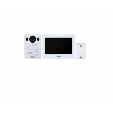 KIT Videointerfon KTX01(F) Monitor de interior hibrid Wi-Fi cu 2 fire:   Ecran tactil capacitiv TFT de 7 inchi.   Oferă interfon