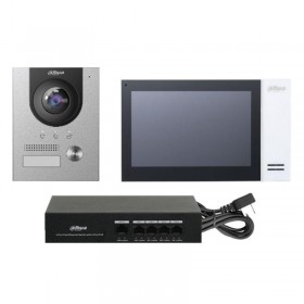 KIT Videointerfon Dahua KTP01-S2(F) Stație IP Vila   Panoul frontal din aluminiu anodizat.    Camera CMOS cu iluminare scăzută d