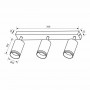 Spot triplu reglabil Vivalux KING, 3xGU10, max 3x35W, IP20, 360x55x165mm, Negru, becuri neincluse
