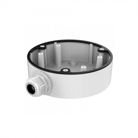 Doza conexiuni Hikvision DS-1280ZJ-DM46, material aliaj de aluminiu, dimensiuni: Ø 120 mm x 37.2 mm, greutate: 250 g