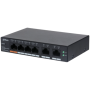 DAHUA 6 port Managed Desktop switch, CS4006-4ET-60, Interfata: Port 1-4: 4 × RJ-45 10/100 Mbps (PoE) Port 5-6: 2 × RJ-45 10/100/