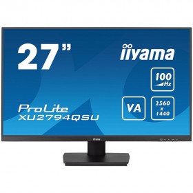 IIYAMA Monitor LED XU2794QSU-B6 27” WQHD VA panel with 100Hz refresh rate VA 2560 x 1440 @100Hz 	250 cd/m² 4000:1 1ms HDMI DP US