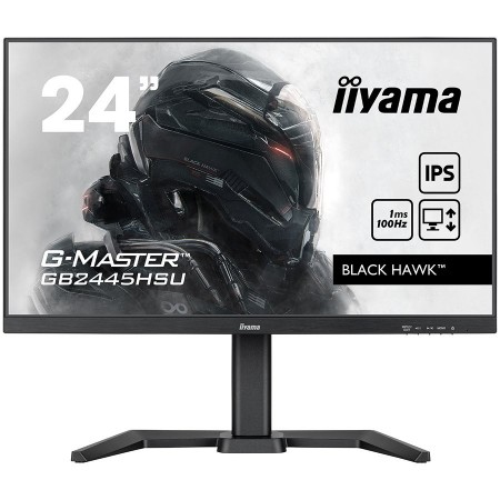 IIYAMA Monitor LED GB2445HSU-B1 24" IPS 1920 x 1080 @100Hz 250 cd/m² 1300:1 1ms HDMI DP USB Hub HAS Tilt