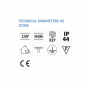 Pendul tip felinar Vivalux SOFIA, E27, max 1x60W, IP44, 145x145x1000mm, Argintiu, bec neinclus