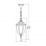 Pendul tip felinar Vivalux TOSCA, E27, max 1x60W, IP44, 163x163x1100mm, Negru, bec neinclus