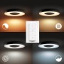 Plafoniera LED Philips Hue Still, Bluetooth, 27W (204W), 2400 lm, lumina alba (2200-6500K), IP20, 39.1cm, Negru, Intrerupator cu