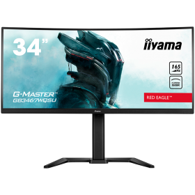 IIYAMA Monitor GB3467WQSU-B5 Gaming 34" UW ETE VA-panel, Curved Gaming 1500R, G-Master Red Eagle, 3440x1440@165Hz (21:9), 0,4ms 