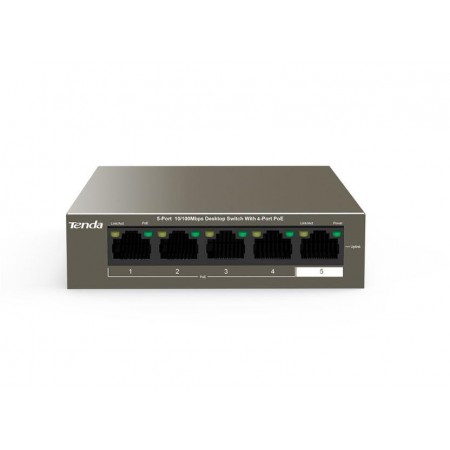Tenda switch TEF1105P-4-38W, 5-Port 10/100Mbps, 4-porturi POE, Standarde de retea:  IEEE 802.3、 IEEE 802.3u、IEEE 802.3x、 IEEE 80