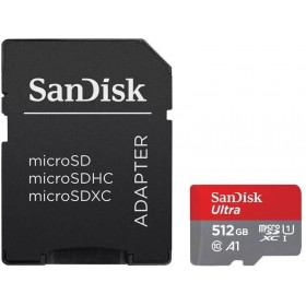 Card de Memorie MicroSDXC SanDisk, 512GB, UHS-I, Class 10, 80MB/s + Adaptor