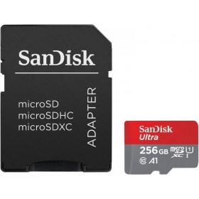 Card de Memorie MicroSDXC SanDisk, 256GB, UHS-I, Class 10, 80MB/s + Adaptor