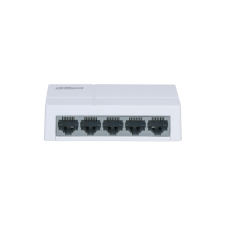 DAHUA 5 PORT UNMANAGED SWITCH PFS3005-5ET-L-V2, Interffata: 5 x 100Mbps, alimentare: 5 VDC 1 A, Switching Capacity: 1 Gbit, Pack