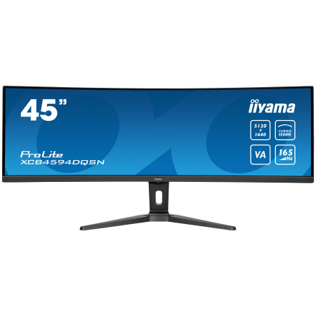 IIYAMA Monitor LED XCB4594DQSN-B1 45’’ Dual QHD VA panel with KVM switch, USB-C 90W dock and RJ45 5120 x 1440 @165Hz 	32:9 450 c