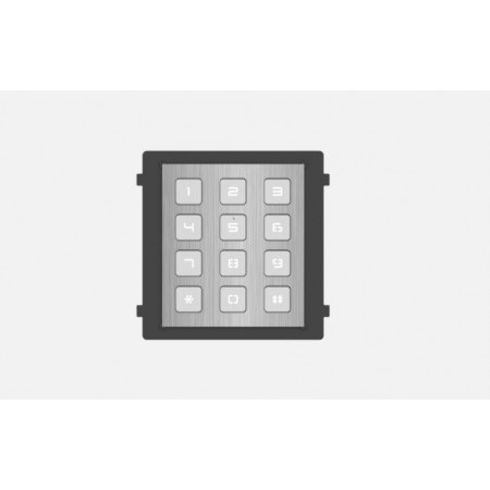 Modul de extensie videointerfon cu tastatura Hikvision DS-KD- KP/S.permite formarea codului de apartament sau a codului de acces
