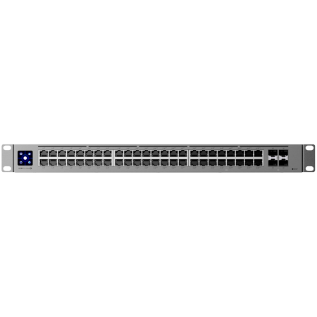Ubiquiti USW-Pro-Max-48-PoE-EU 48-port, Layer 3 Etherlighting switch with 2.5 GbE and PoE++ output, 16x 2.5 GbE ports including 