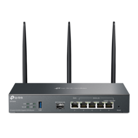 "Omada AX3000 Wi-Fi 6 Gigabit VPN Router PORT: 1× Gigabit SFP WAN/LAN Port, 1× Gigabit RJ45 WAN Port, 4× Gigabit WAN/LAN RJ45 Po