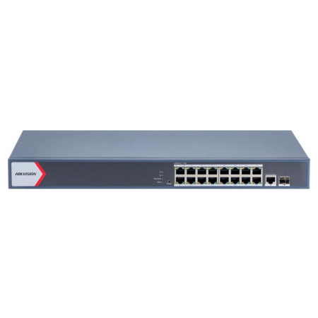 Switch 16 porturi POE Gigabit, Hikvision DS-3E1518P-EI(V2), Web management, 16 × gigabit PoE ports( PoE output power management)